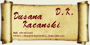 Dušana Kaćanski vizit kartica